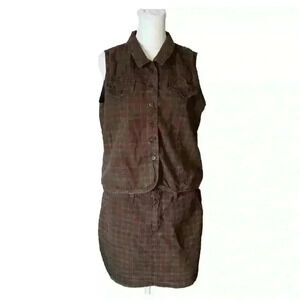 Vintage Maurice's 2 Piece Set Skirt and Button Up Top Plaid Size 8/L